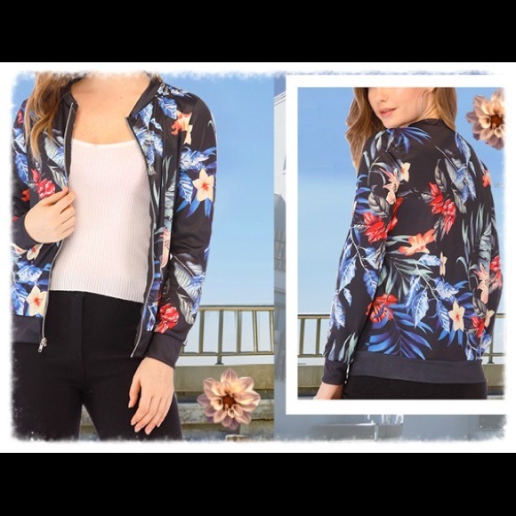 🍭BNWT FLORAL BOMBER JACKET🍭PLUS SIZE AVAIL🍭 - Picture 6 of 7